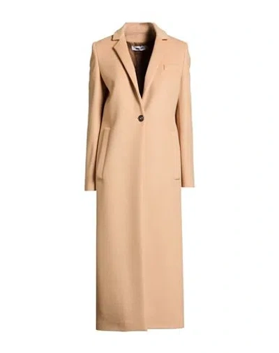 Annie Paris Woman Coat Camel Size 2 Virgin Wool, Polyamide, Cashmere In Nude