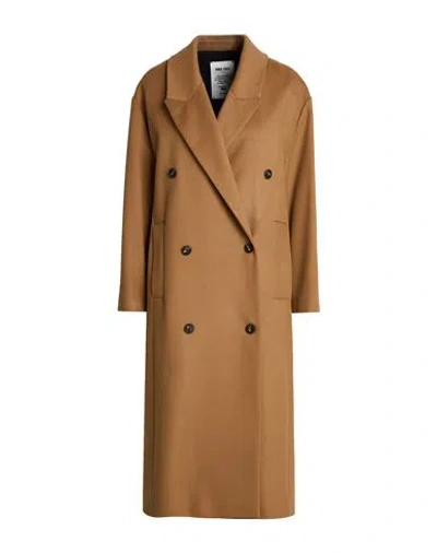 Annie Paris Woman Coat Camel Size S Virgin Wool, Polyamide, Cashmere In Animal Print