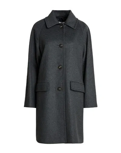 Annie Paris Woman Coat Charcoal Size 4 Virgin Wool, Polyamide, Cashmere In Gray
