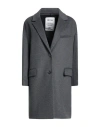 Annie Paris Woman Coat Charcoal Size S Virgin Wool, Polyamide, Cashmere In Gray