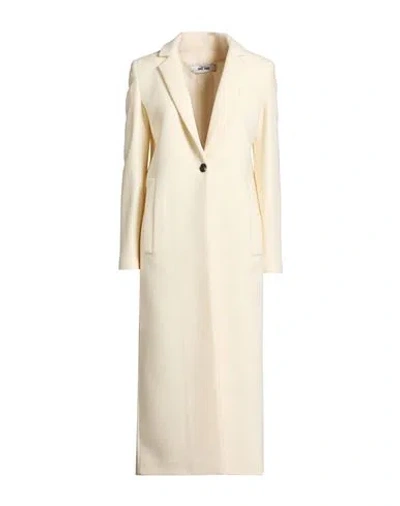 Annie Paris Woman Coat Cream Size 2 Virgin Wool, Polyamide, Cashmere In Neutral