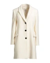 Annie Paris Woman Coat Cream Size 6 Virgin Wool, Polyamide, Cashmere In White