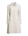 Annie Paris Woman Coat Cream Size 6 Wool, Polyamide In White