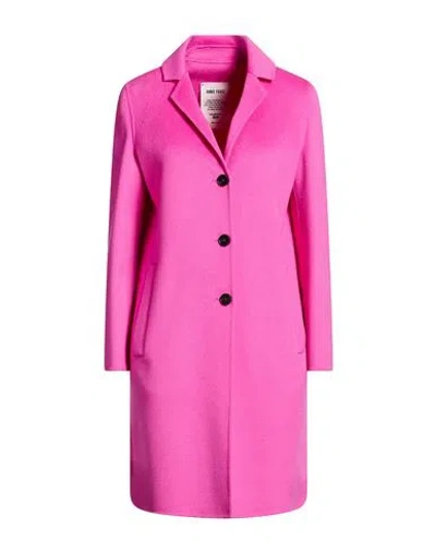Annie Paris Woman Coat Fuchsia Size 4 Virgin Wool In Pink
