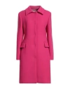 Annie Paris Woman Coat Fuchsia Size 8 Wool, Polyamide In Pink