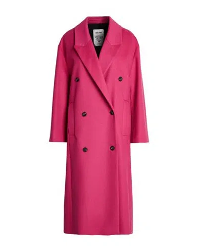 Annie Paris Woman Coat Fuchsia Size S Virgin Wool, Polyamide, Cashmere In Multi