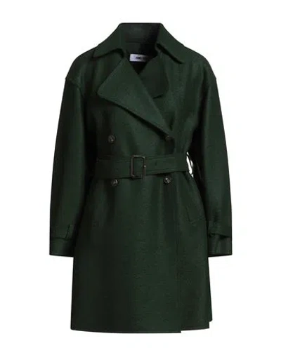 Annie Paris Woman Coat Green Size M Virgin Wool