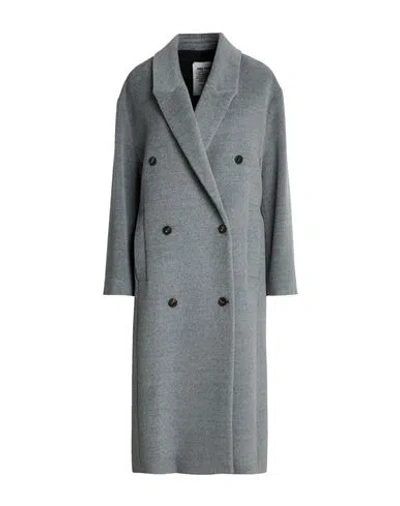 Annie Paris Woman Coat Grey Size S Virgin Wool In Gray