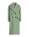 Annie Paris Woman Coat Light Green Size L Virgin Wool, Polyamide, Cashmere
