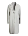Annie Paris Woman Coat Light Grey Size 6 Wool, Polyamide In Multi