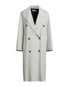 Annie Paris Woman Coat Light Grey Size Xs Virgin Wool, Polyamide In Gray