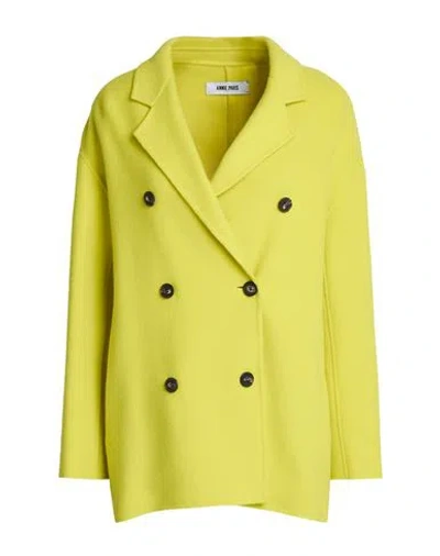 Annie Paris Woman Coat Lime Green Size Xs Wool, Polyamide