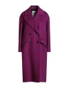 Annie Paris Woman Coat Mauve Size L Virgin Wool, Polyamide, Cashmere In Multi