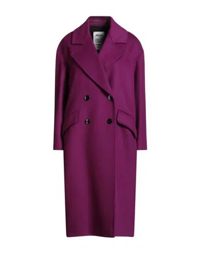Annie Paris Woman Coat Mauve Size L Virgin Wool, Polyamide, Cashmere In Multi