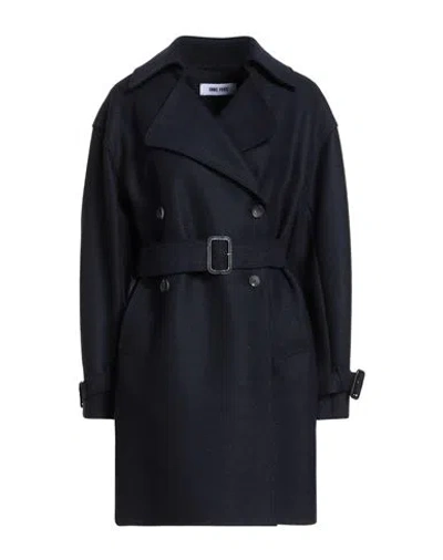 Annie Paris Woman Coat Midnight Blue Size S Virgin Wool In Black