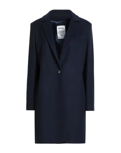 Annie Paris Woman Coat Navy Size 10 Virgin Wool, Polyamide, Cashmere In Blue
