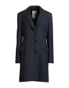 Annie Paris Woman Coat Navy Size 8 Virgin Wool, Polyamide, Cashmere In Blue