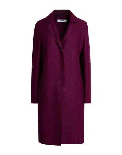 Annie Paris Woman Coat Plum Size 4 Virgin Wool In Red