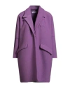Annie Paris Woman Coat Purple Size M/l Virgin Wool