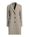 Annie Paris Woman Coat Taupe Size 10 Virgin Wool, Polyamide, Cashmere In Gray