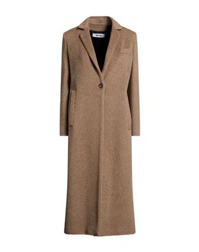 Annie Paris Woman Coat Taupe Size 4 Alpaca Wool, Polyamide, Virgin Wool In Brown