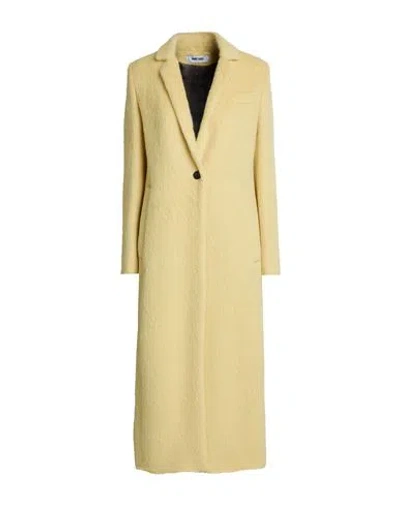Annie Paris Woman Coat Yellow Size 4 Alpaca Wool, Virgin Wool