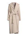 Annie Paris Woman Overcoat & Trench Coat Beige Size L Wool, Polyamide In Gray
