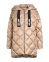 Annie Paris Woman Puffer Camel Size 10 Polyamide In Multi