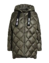 Annie Paris Woman Puffer Military Green Size 10 Polyamide In Multi