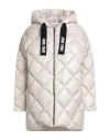 Annie Paris Woman Puffer Off White Size 10 Polyamide In Animal Print