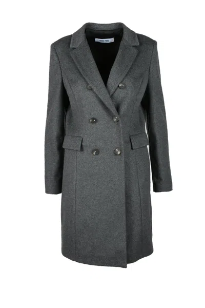 Annie Paris Wool And Cashmere Coat - Grey In Gray