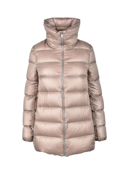 Annie Paris Zip Down Jacket - Beige In Pink