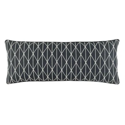 Annie Selke Adger Embroidered Granite Decorative Pillow Cover - 16" X 40" In Gray