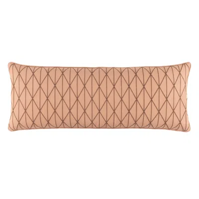 Annie Selke Adger Embroidered Nude Decorative Pillow Cover - 16" X 40"