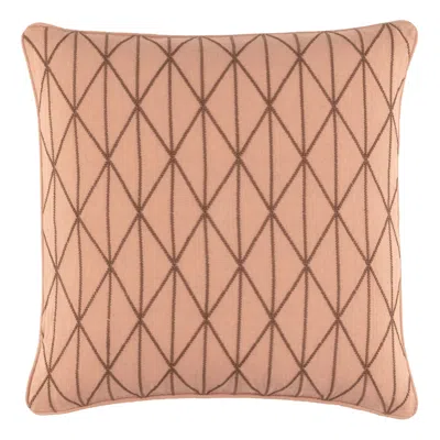 Annie Selke Adger Embroidered Nude Decorative Pillow Cover - 20" Square