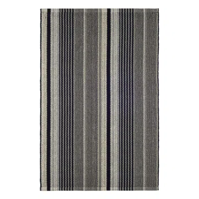 Annie Selke Alfie Ticking Black Handwoven Cotton Rug - 2x3