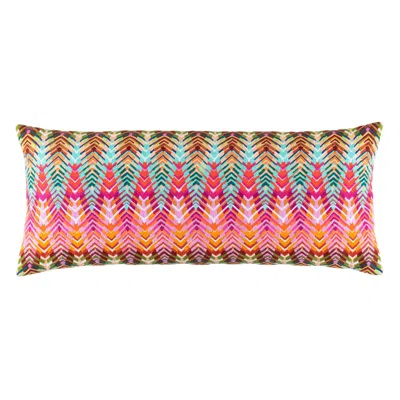 Annie Selke Anjelica Embroidered Multi Decorative Pillow Cover - 15" Lumbar