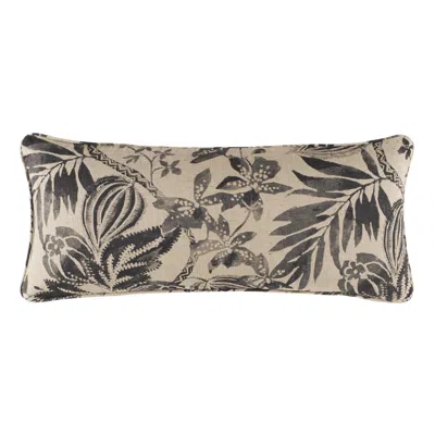 Annie Selke Antigua Linen Black Decorative Pillow Cover - 15" Lumbar