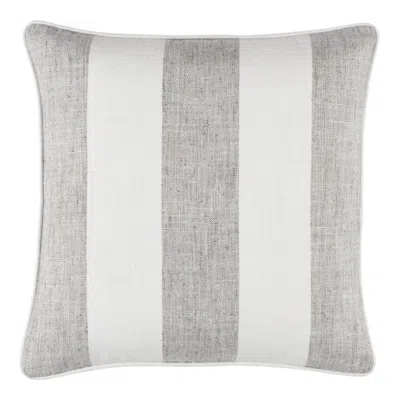 Annie Selke Awning Stripe Grey Indoor/outdoor Decorative Pillow Cover - 20" Square In Gray