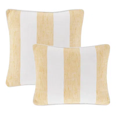 Annie Selke Awning Stripe Soft Yellow Indoor/outdoor Decorative Pillow Cover - 16" Lumbar