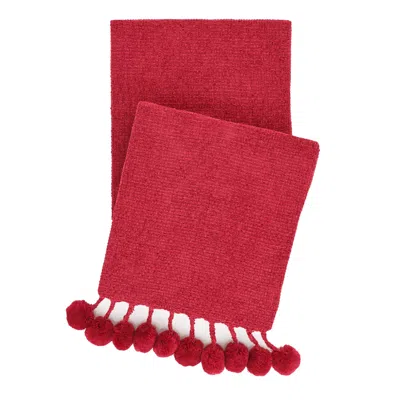 Annie Selke Bauble Chenille Cerise Throw In Pink