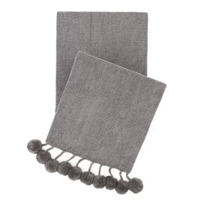 Annie Selke Bauble Chenille Grey Throw In Gray