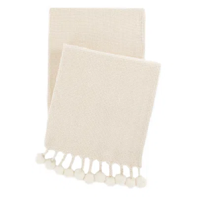 Annie Selke Bauble Chenille Ivory Throw In White