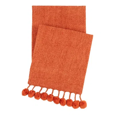 Annie Selke Bauble Chenille Spice Throw In Brown