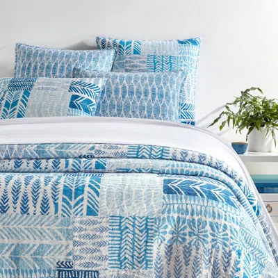 Annie Selke Block Print Patchwork Blue Coverlet - Twin/twin Xlarge
