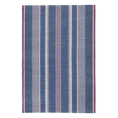 Annie Selke Camden Stripe Denim Handwoven Cotton Rug - 9x12 In Blue
