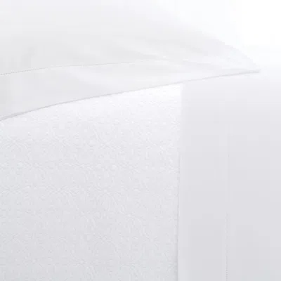 Annie Selke Carina White Flat Sheet - Queen