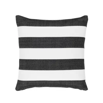 Annie Selke Catamaran Stripe Black/white Indoor/outdoor Decorative Pillow - 21" Square In Multi