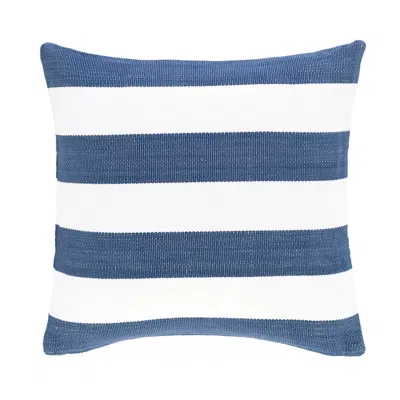 Annie Selke Catamaran Stripe Denim/white Indoor/outdoor Decorative Pillow - 21" Square In Multi