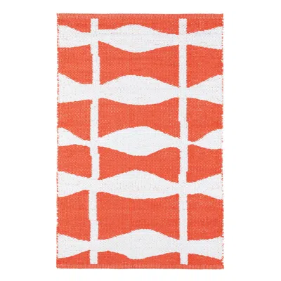 Annie Selke Circuit Tangerine Handwoven Indoor/outdoor Rug - 10x14 In Orange